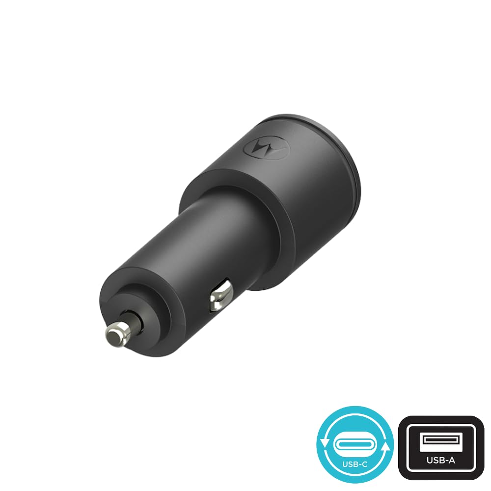 Motorola TurboPower Share Car Charger- 45W Dual Port USB-A, USB-C Output for Moto G 2025/2026, G Power 2024/2025/2026, G Stylus 2024/2025/2026, Play