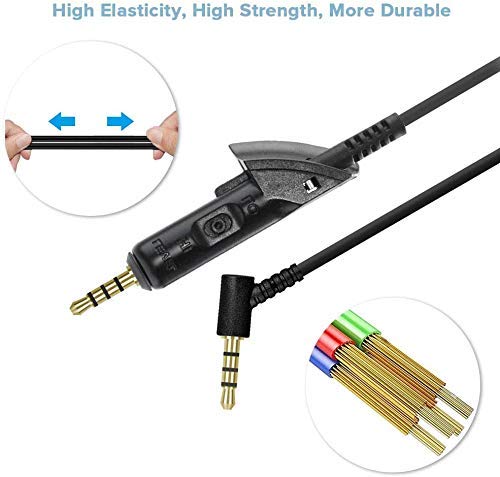 Xivip Replacement Audio Cable Compatible with Bose QuietComfort QC15, QC15 Headphones Headset, 2.5mm to 3.5mm Aux Cord Cable Headphone Extension…