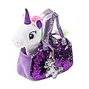 Little Jupiter Plush Pet Set w/Purse - Unicorn Stuffed Animals for Girls - Plush - Stuffed Unicorns - Gift for Age 4-5 - 6-7 yrs (White Unicorn)