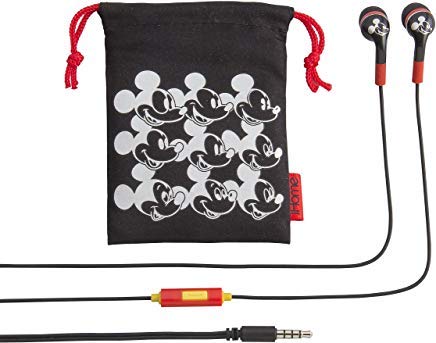 eKids Mickey Mouse Earbud & in-Ear Headphones, Wired Earbuds with Microphone for Video Call or Zoom Meeting, Ear Buds with Pouch for Fans of Mickey…