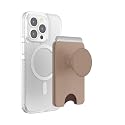 PopSockets Phone Wallet for MagSafe, Phone Card Holder with Grip, Brown - Latte