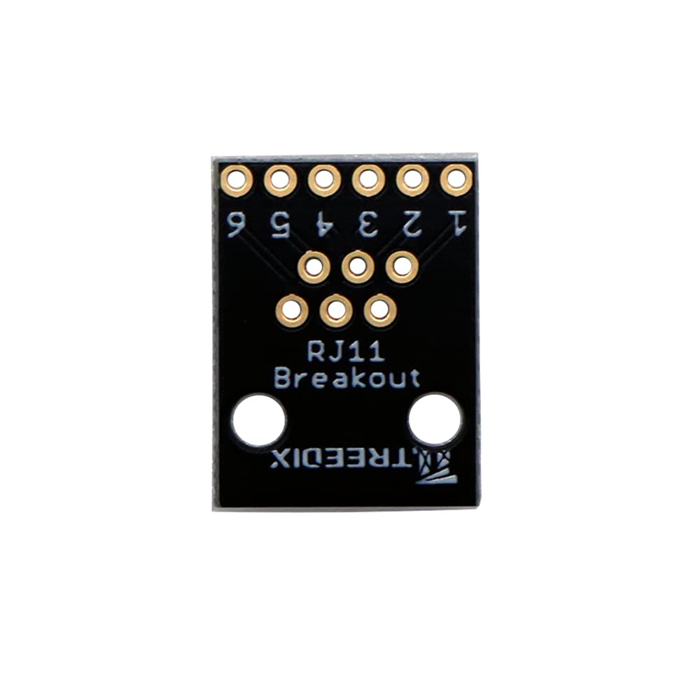 Treedix 4PCS RJ11 6-pin Breakout Board with PCB Mount Black Modular Jack 6P6C Telephone Socket Connector Jack Coupler