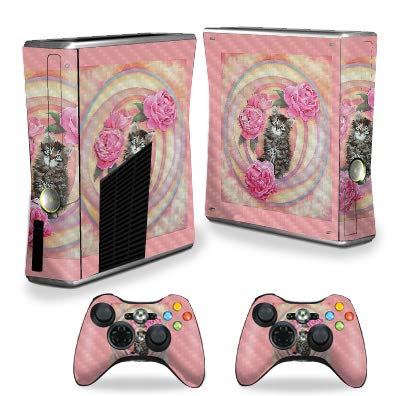 MightySkins Carbon Fiber Skin for Xbox 360 S Console - Innocence | Protective, Durable Textured Carbon Fiber Finish | Easy to Apply, Remove,