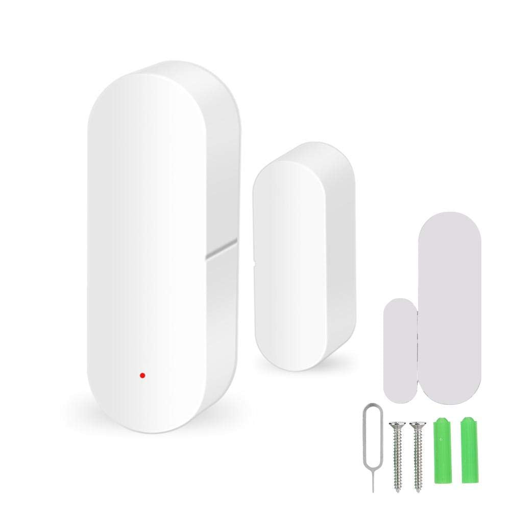 Smart Door Window Sensor,Door Open Closed Alarm Detectors Compatible Home and Tuya Voice Control,Real Time SMS Notification