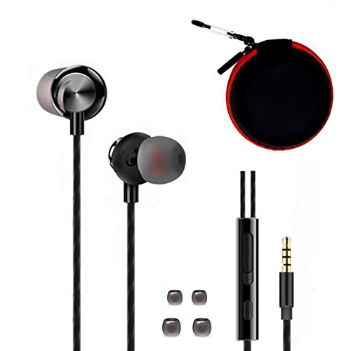 ApexOne Wired Metal in-Ear Earbuds Headphones with MIC &Volume Control and Pocket Case, Crystal Clear Sound Bass Stereo Noise Isolating Earphones…