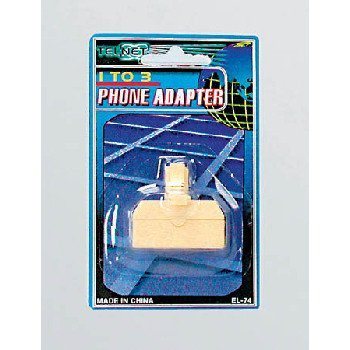 Trisonic 3-way Outlet Splitter Phone Telephone Modular Line Jack 3 Line Modular Jack