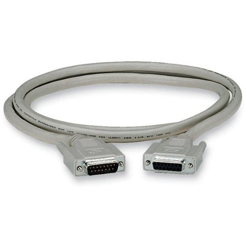 Black Box DB15 Molded Shielded Data Cable M/F 50Ft. with Thumbscrews