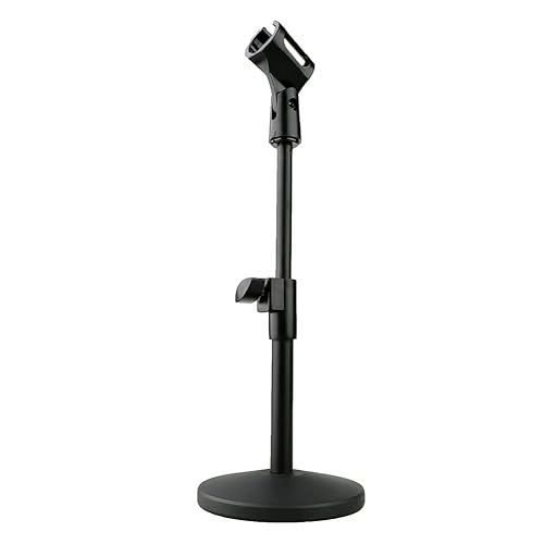 ZRAMO Desk Top Adjustable Stand for Retro Microphone Large Size Microphone, come with Two Clip (not Including any Mics)