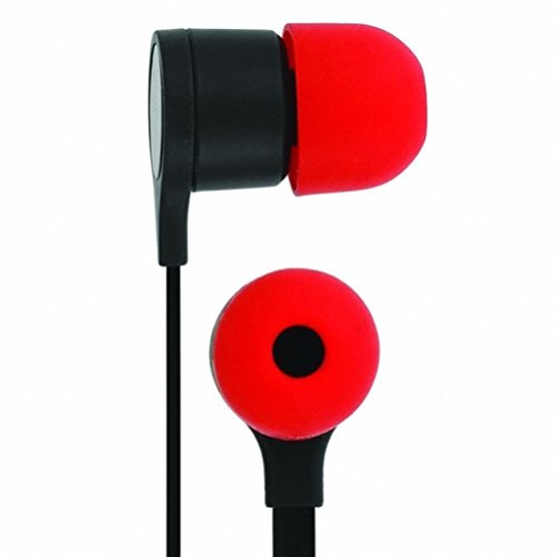 Stereo 3.5mm Flat Wired Headset Dual Earbuds Black for HTC Desire 510 610 612 626 626S Eye - LG Optimus F6, F7, F60, F3Q, Tribute 2, G Flex 2…