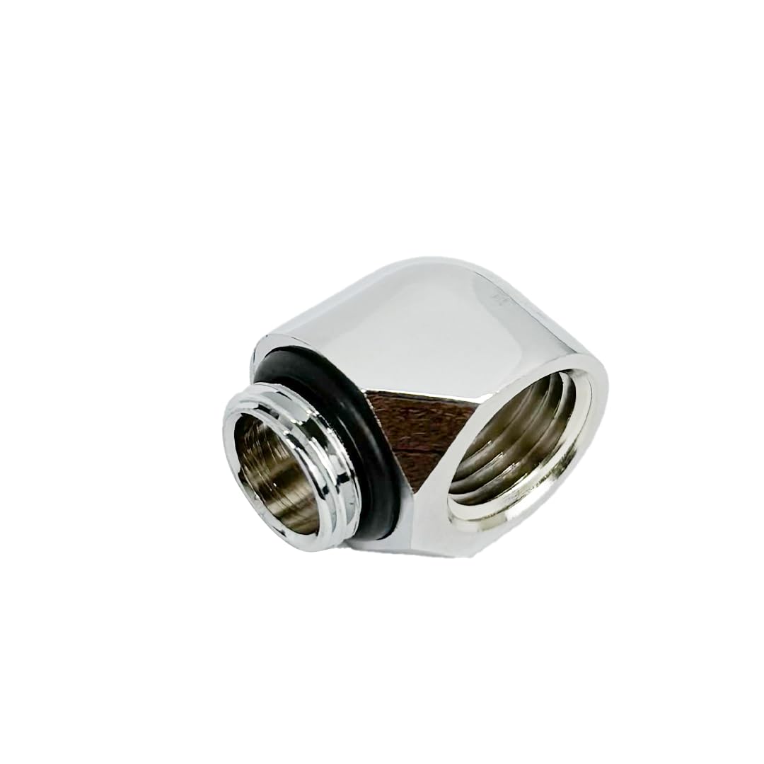 dracaena.io 6-Pack G1/4" Male to Female 90° Angle Elbow Fittings, Brass Water Cooling Connector Adapter for PC Computer Liquid Cooling Loop, Durable