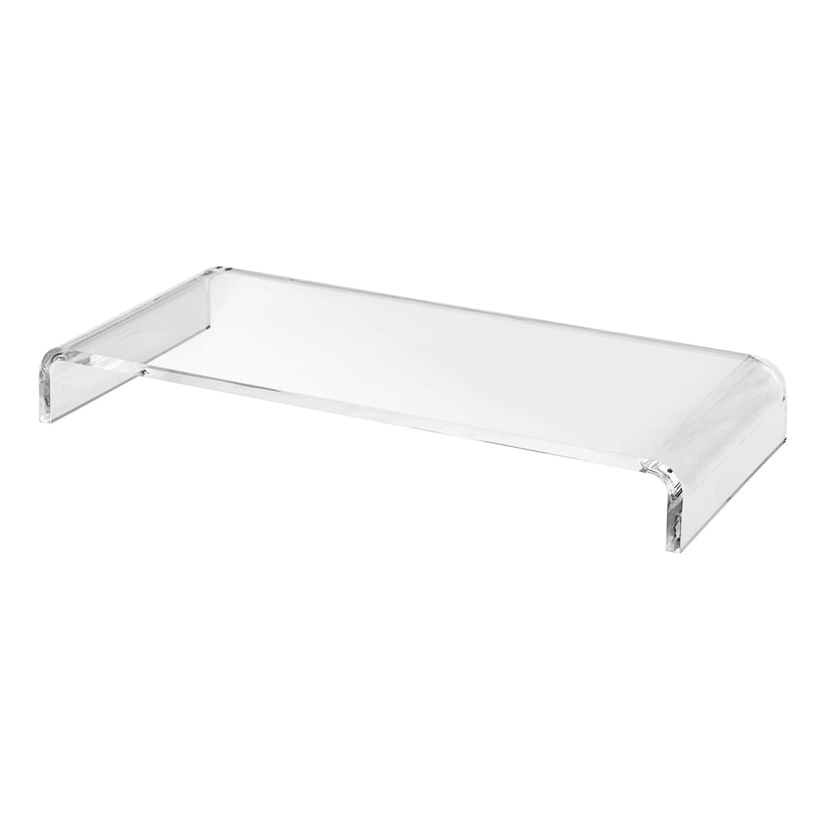 pbf PHOTO BOOTH FRAMES Clear Acrylic Monitor Stand Riser, Computer Screen Desktop Organizer, Ergonomic Display Shelf (Clear)