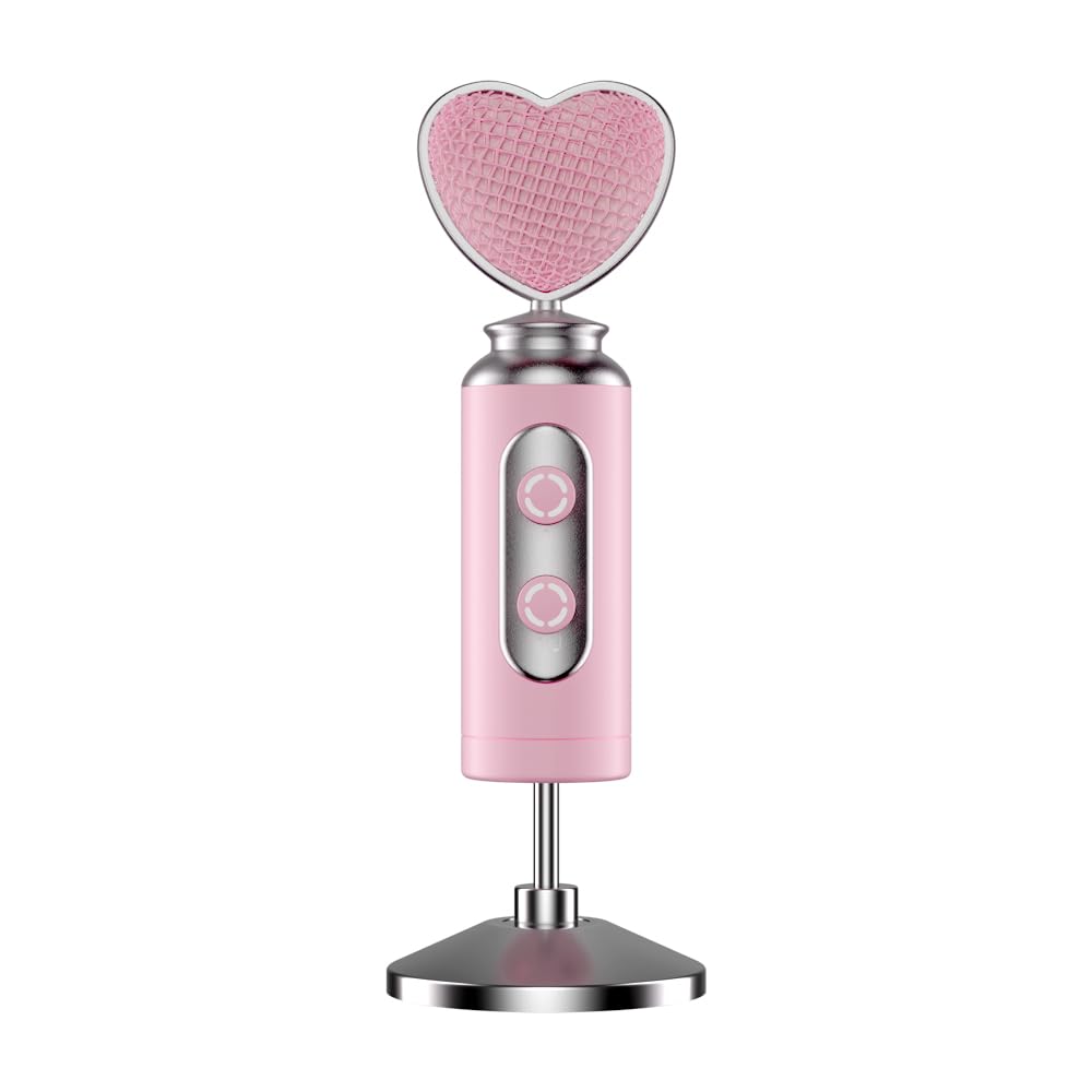 Yamnweo ES-520 USB Gaming MIC Kit, Pink Desktop Microphone, Cardioid Fine Microphones, Dynamic PC Microphone for Streaming Podcasts, Mute Button, Live