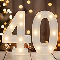 IFDGCTK Light Up 40 Number Lights, Warm White Decorative LED Light Up Numbers, Battery Operated, for Women Men 40th Birthday Decorations, Home, Bar