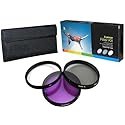 PLR Optics 40.5MM High Resolution 3-piece Filter Set (UV, Fluorescent, Polarizer) For The Sony Alpha NEX-C3, NEX-7, NEX-6, NEX-5T, NEX-5N, NEX-5R