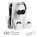 NexiGo PS5 Accessories Wall Mount with DualSense Charging Station, Stable Metal Wall Hanging Stand with LED Charging Indicator for PlayStation 5