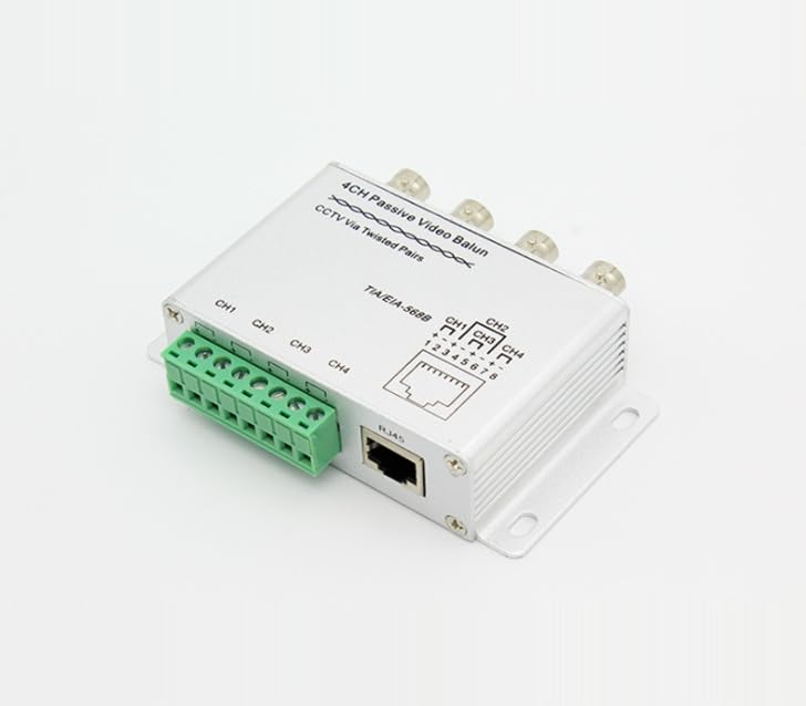 4CH CAT5 HD Passive UTP Video Balun BNC Female Transceiver RJ45 For CCTV System
