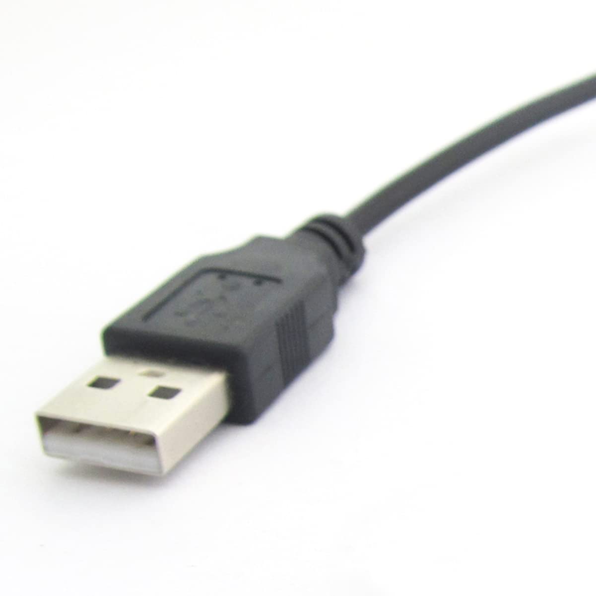 Short Charging USB 2 Wire Pigtail Cable (4 Pack 12 Inch) 30cm 22AWG 3A Black USB Male Power Cable Plug Cord