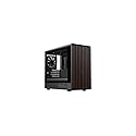 DIYPC DIY-mATX06-Wood Black USB3.0 /Type C Micro ATX Mid Tower Gaming Computer Case w/Tempered Glass Side Panel and Walnut Wood Front Panel / 4 x PWM