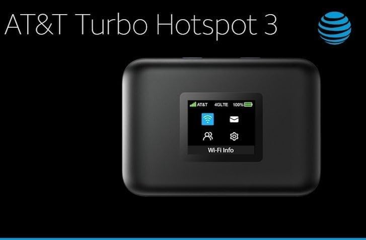 AT&T Turbo Hotspot 3: 256 MB, Black - Prepaid Hotspot (Unlocked), Connects Up to 16 Devices, Dual Band Wi-Fi, Long Lasting Battery