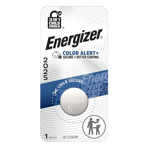 Energizer 2025 Batteries (1 Pack), 3V Lithium Coin Batteries With 3-in-1 Child Shield