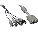 Cable Leader VGA HD15 Male to 4-BNC Male Monitor Cable with Ferrites (6 Foot (1 Pack))