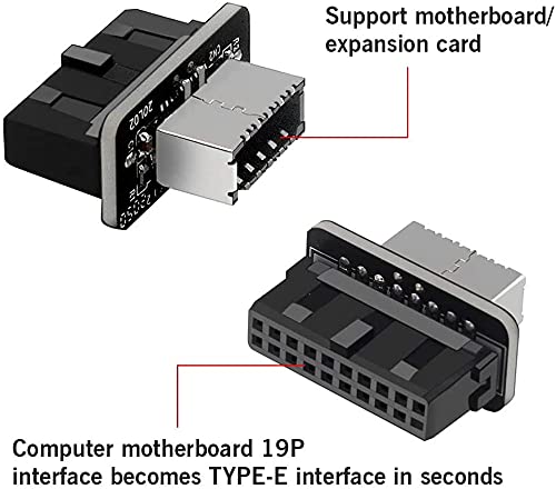XCZZYB USB Front Panel Adapter, Vertical USB 3.1 Front Panel Socket Key-A Type-E to 3.0 19/20Pin Header Adapter