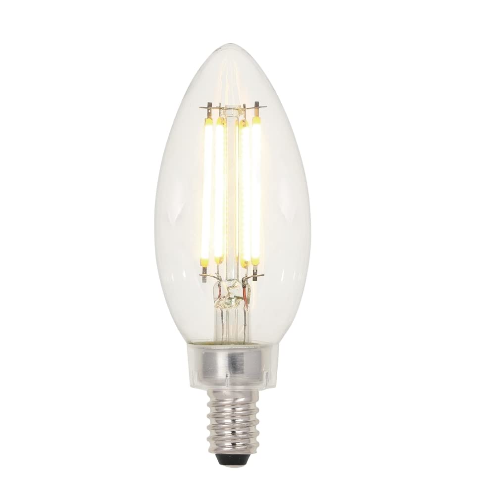 Westinghouse 3517120 3517120 40-Watt Equivalent B11 Dimmable Clear Filament Led Light Bulb with Candelabra Base (6 Pack), Clear