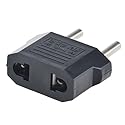 SLLEA US USA to EU Euro Europe Power Jack Wall Plug Converter Travel Adapter Adaptor