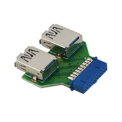 Koutech USB 3.0 20-Pin ICC to Dual Type-A Adapter