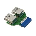 Koutech USB 3.0 20-Pin ICC to Dual Type-A Adapter