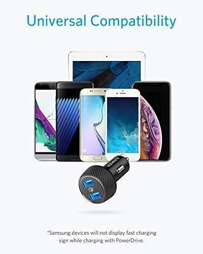 Car Charger, Anker Quick Charge 3.0 39W Dual USB Car Charger Adapter, PowerDrive Speed 2 for Galaxy S10/S9/S8/S7/S6/Plus, Note 9, PowerIQ for iPhone