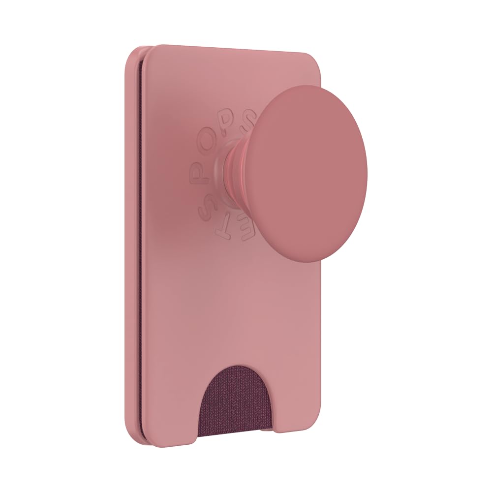 PopSockets Phone Wallet for MagSafe, Phone Card Holder with Grip, Pink - Clay
