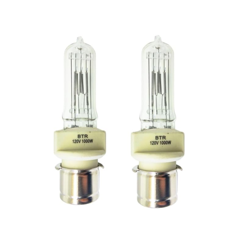 Tawelun 2PCS BTR 1000W 120V Halogen Lamp,T7 Lamp BTR Bulb P28s Base Medium Pre-Focus Based, 3200K High CRI 100 Stage and Studio, Replacement Bulb