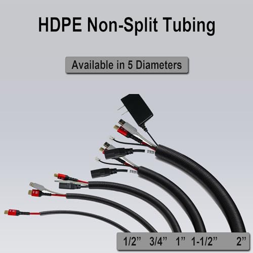 1/2 in. x 100 ft Shurtek® Flexible Corrugated Blue HDPE Non Split Tubing Wire Loom