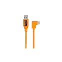 TetherPro USB 3.0 to USB-C Right Angle Adapter Pigtail Cable, 20" (50cm), High-Visibility Orange