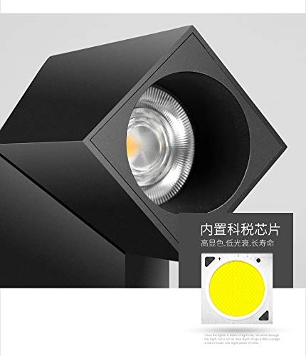 Yodaba LED Indoor Ceiling Spotlight 360°Adjustable Wall Light - Art DIY Spotlights -12W Cool White Light 6000K Ceiling Downlight -Surface Mounted COB