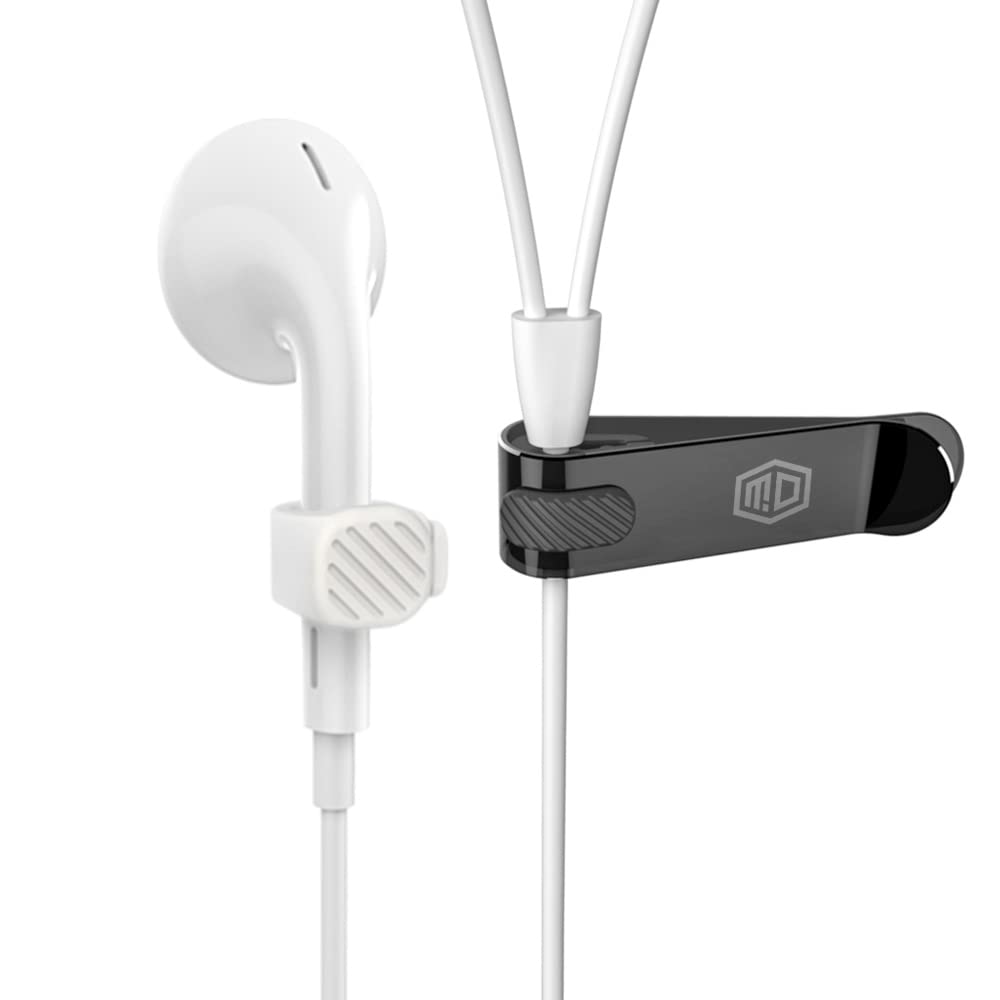 Mband2 Pack of Mband Mclip Holder 01 White - Cord Organizer Cable Holder Headphone Wire Winder for Magnetic Clip Unique Earbuds Desktop Keeper