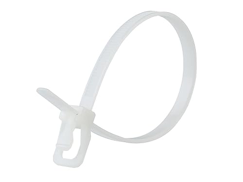 RETYZ 12-Inch Natural Reusable Releasable Cable Ties - 20 Pack, 50 lb Strength, Patented Quick-Release, Tool-Free Design for Home, Office, and Light