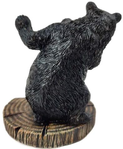 The Bridge Collection 5" Black Bear Cellphone Stand - Black Bear Decor for Cabin, Mountain, Camping Decor for Home- Phone Stand