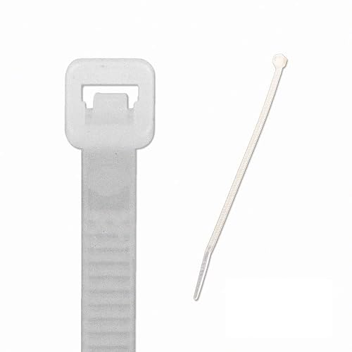 NavePoint 12 Inch Nylon Cable Wire Zip Tie 40 lbs - Natural White 200 Pack Lot Pcs Qty