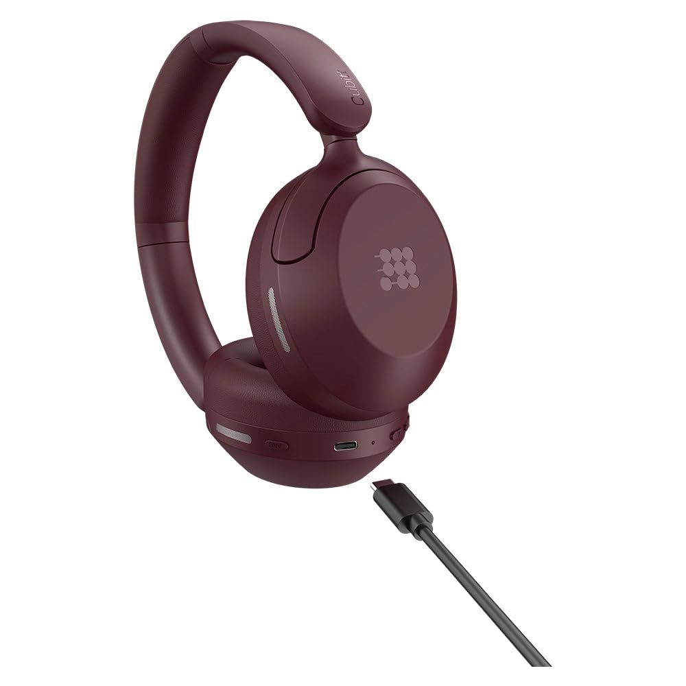 Cubitt Power Headphones with Hybrid ANC | Bluetooth 5.4 Over-Ear Headphones with 60H Playtime, 4 Mics, Auto-Pause, Transparency Mode, Low Latency…