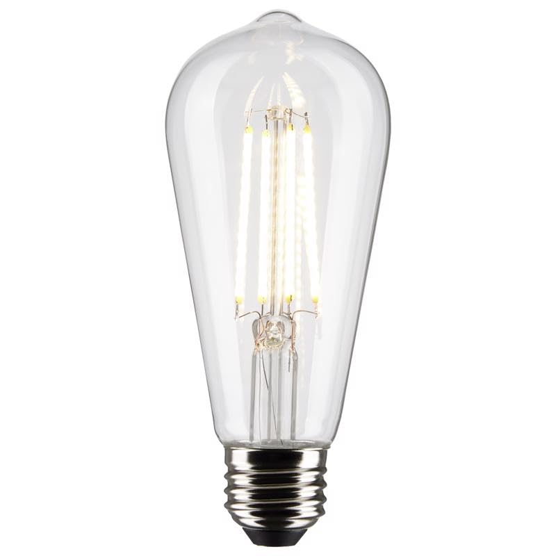 Satco S21870, ST19 LED Bulbs, E26 Base, 2700K, Clear, 2-Pack, LED Lamp, 8W