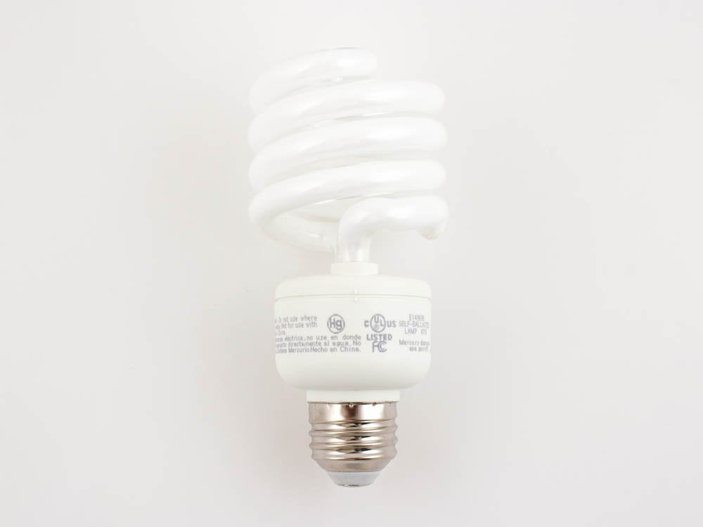 TCP 23W Cool White Spiral CFL Bulb, E26 Base