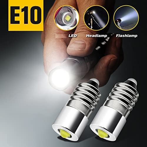 HONLEEX AC/DC 6-30V E10 Upgrade LED Flashlight Bulb, 3W 6V 9V 12V 18V 19.2V 24V LED Conversion Kit for Torch Lantern Bike Work Light Maglit