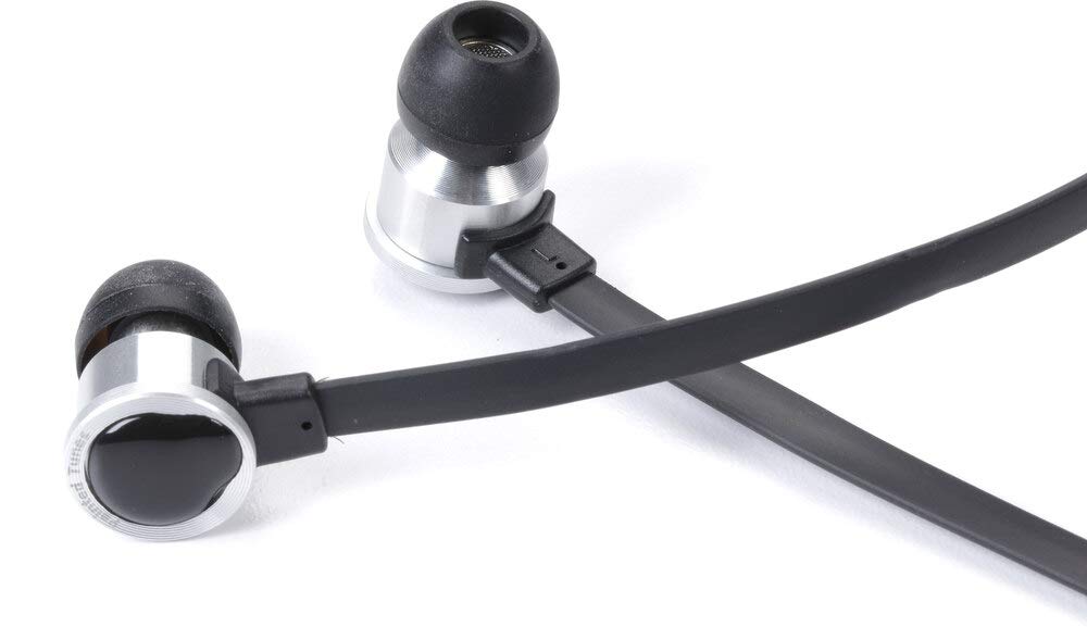 Dual Electronics Painted Tunes A1K Tangle-Free Flat Wire Noise Reducing Earbuds with Built-in Microphone & Carrying Case Black