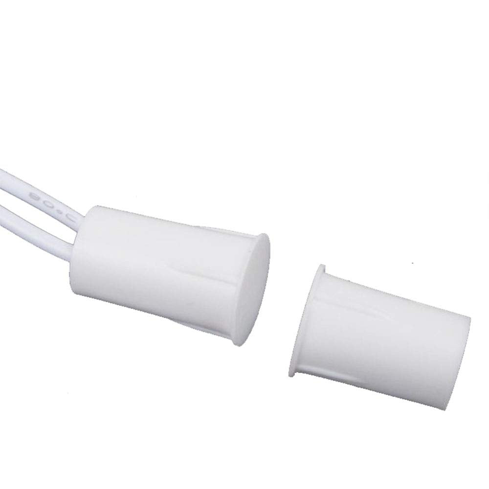 E-outstanding 2 Pcs Recessed Door Window Magnetic Switch Wired Home Security Alarm Contact Sensor, White