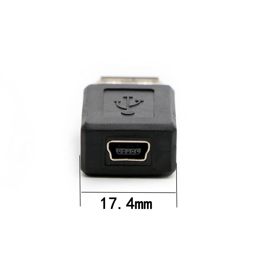 rgzhihuifz 3 Pack USB 2.0 A Female to USB B Mini 5 Pin Female Adapter Converter