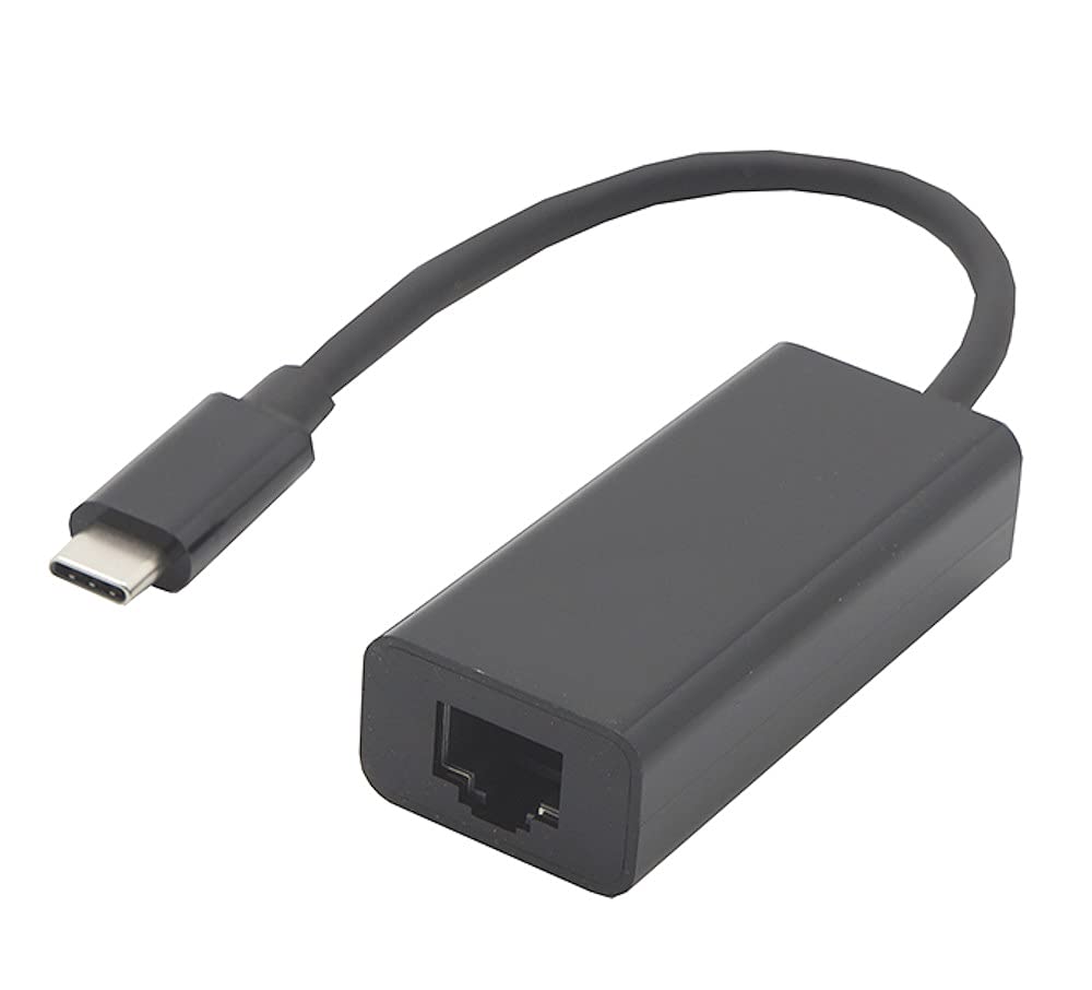 MyCableMart USB Type-C to RJ45 CAT6/Gigabit Ethernet Adapter, 5 inch, Black
