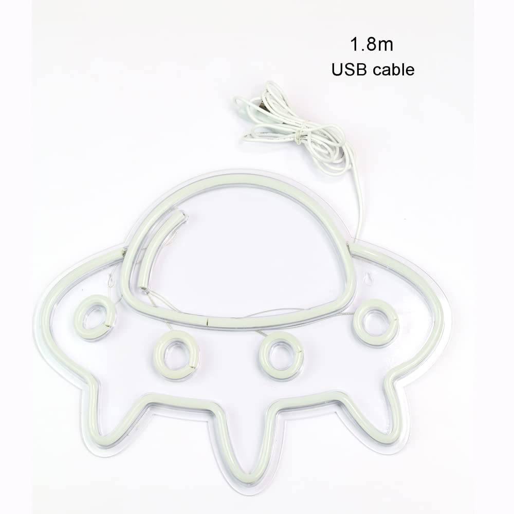 Chi-buy LED UFO Light For Wall Decor Cute Spaceship Alien Shaped Neon Signs