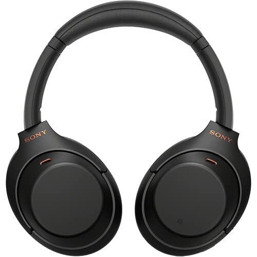 Sony WH-1000XM4 Wireless Noise Canceling Overhead Headphones with Mic for Phone-Call, Voice Control, Black, with USB Wall Adapter and Microfiber…